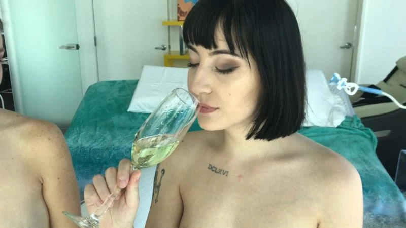 Drinking A Girls Piss From A Champagne Glass (Curvy, Licking) - Charlotte Sartre (2023 | HD)
