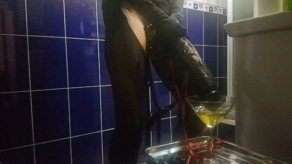 Happy Holidays My Slaves (Submissive, Peeing) - Huge Strapon With Champagne (2023 | HD)