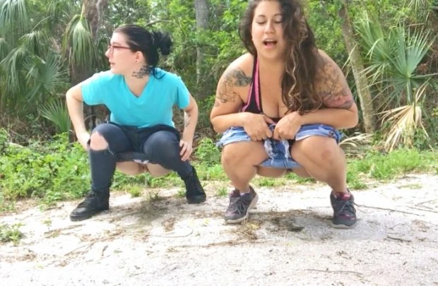 Chugging And Peeing Outside (Amateurs, Lesbian Pissing) - Ellieshae (2023 | HD)