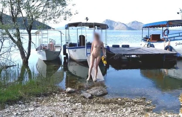 Public Naked Walk On The Boat Dock (Drink Urine, Fuck Machine) - Lilee Lay (2023 | HD)