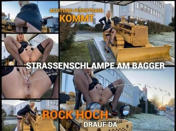 Street Bitch On The Excavator - Rock Up - Up There - Be Careful Pissing (Hardcore, Piss In Mouth) - Devil-Sophie (2023 | FullHD)