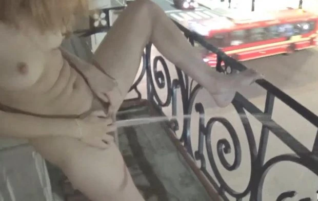 Public Pissing From A Balcony (Lingerie, Pleasure Urine) - Camilla Moon (2023 | FullHD)