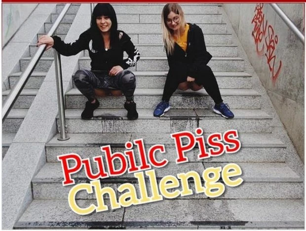 Public Piss Challenge Who Pisses More? (Piss Spitting, Domination) - Marie-Saint (2023 | FullHD)