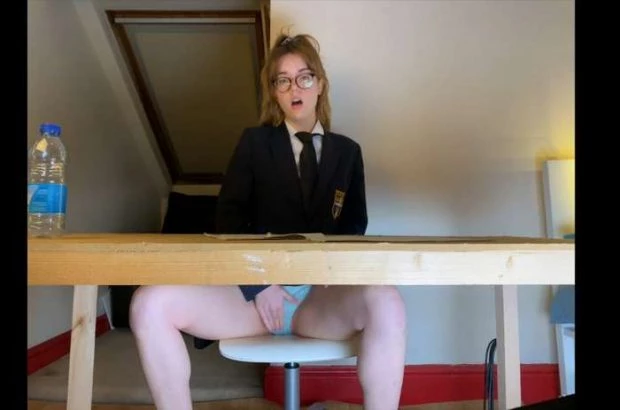 Accidentally Wet Myself in Detention (Pissing On Pussy, Pissed Woman) - Peachypoppy (2023 | FullHD)