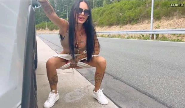 2 liters NS public Auohof parking lot!!!! (Pissing And Fucking, Toilet Urine) - Maja-Bach (2023 | FullHD)